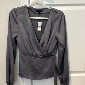 Express Faux Wrap Blouse